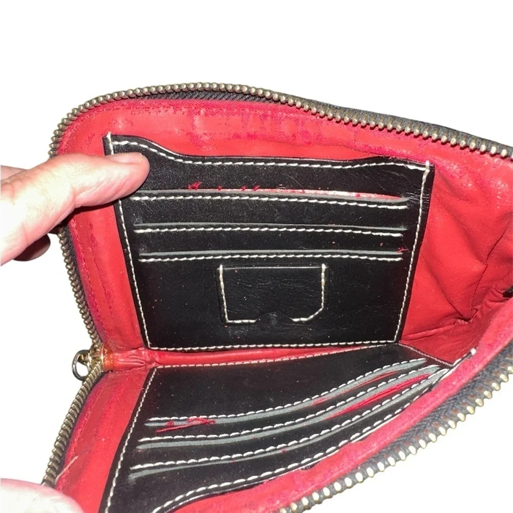 2 Dooney and Bourke Wristlet wallets pebbled leather signature